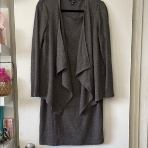 R&K charcoal Gray Women's Dress with Cardigan-size 10